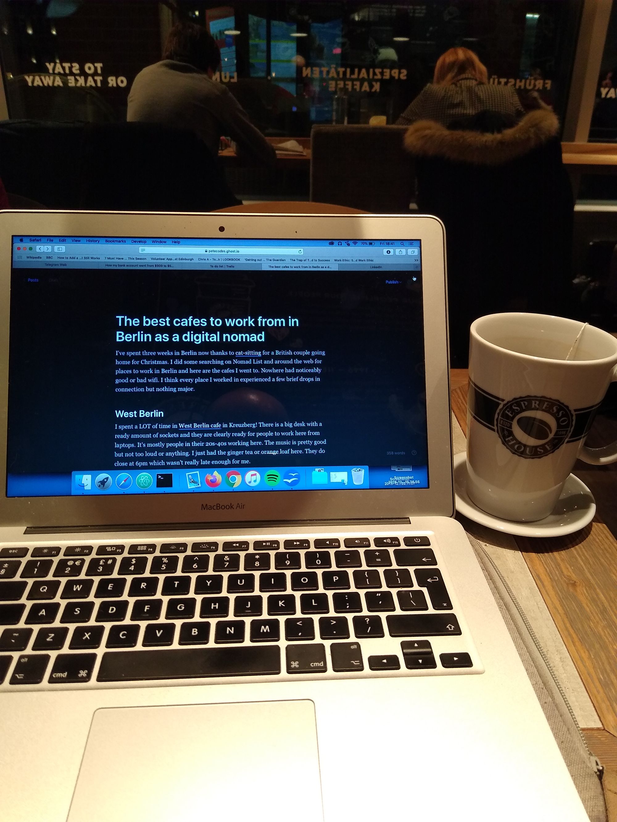 Late night working in Espresso Cafe