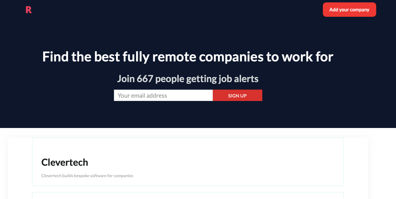 Remote Companies screenshot