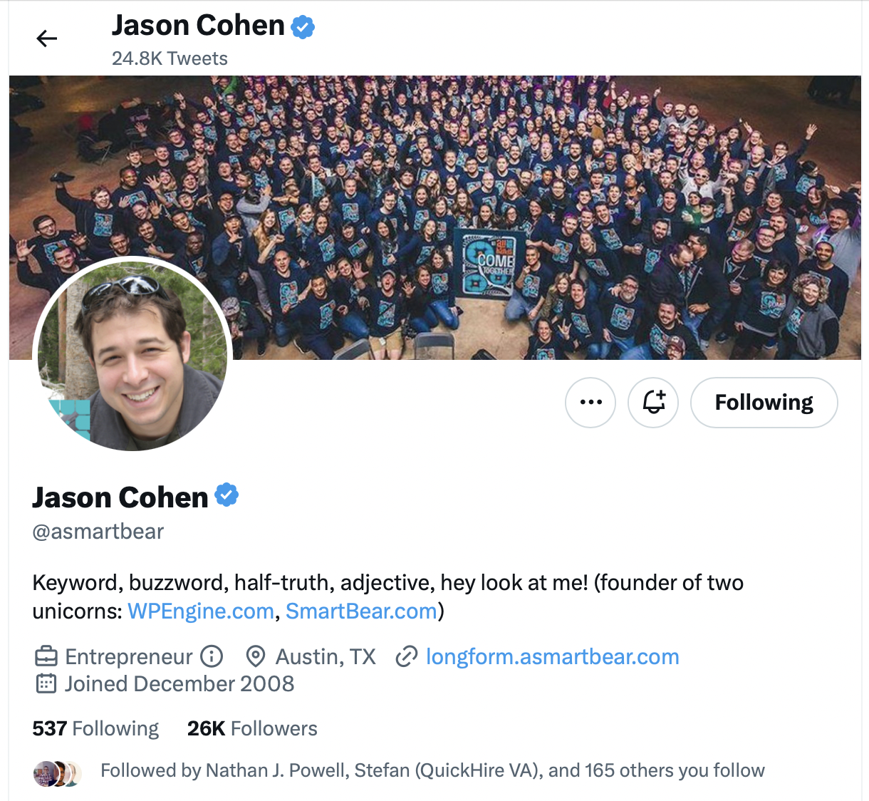Jason Cohen twitter